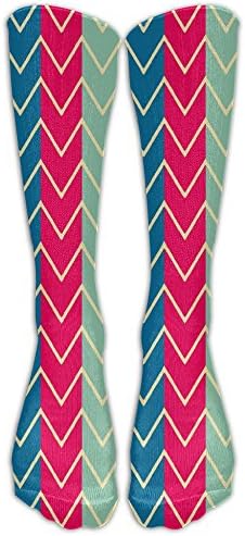 Pingew Thigh High Socks Simple Wave Stripe Work Athletic Funny Crew Long Knee High Stockings For Teens &amp; Women