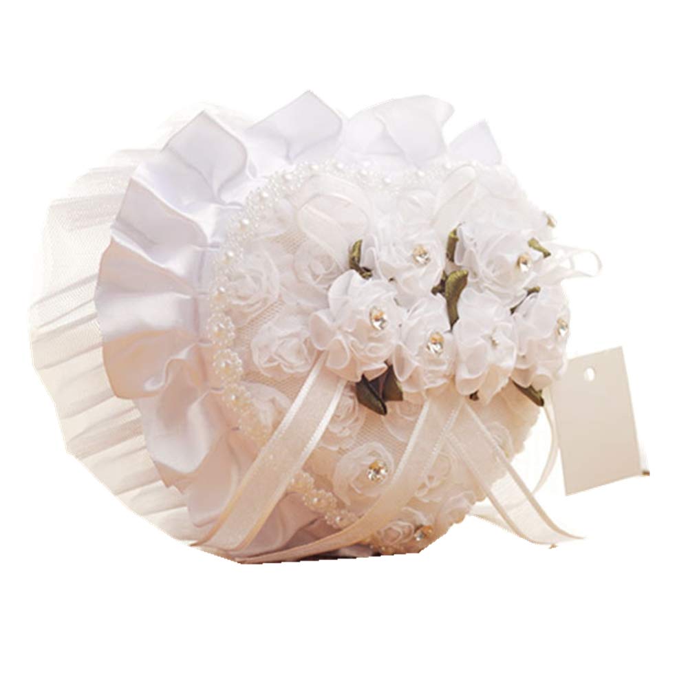 Amazoncom White Wedding Pillow Heart Shaped New Lace Ring