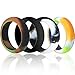 HOOPLE 12 Pack Silicone Wedding Rings for Women, Premium Grade Rubber Bands Wedding Band, Sports Gym Yoga Rubber Ring Comfortable Fit, Best Value Ring Pack Size 5-7 (Size 8)