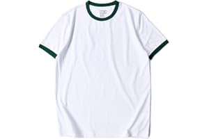 Zengjo Men's Ringer Tee Crewneck Athletic T Shirts Short Sleeve Sport Shirt for Men