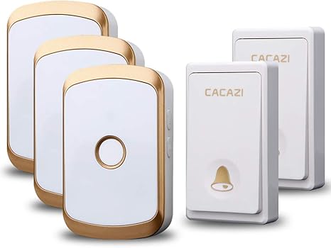 Cacazi Self Powered Wireless Doorbell No Batteries Required For