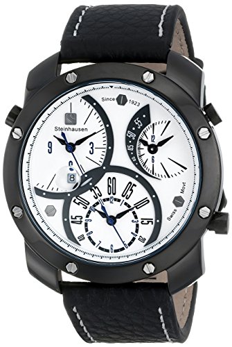 Steinhausen Men's MW1306LLSLUL Triple Crown Analog Display Quartz Black Watch
