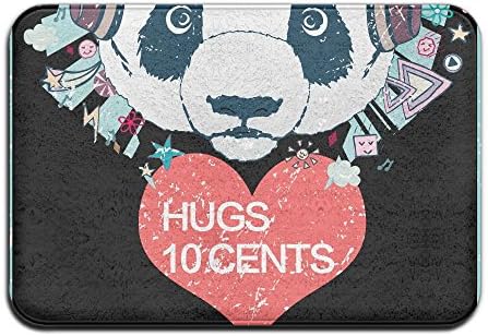 HUYF743 Panda Lover Valentine's Day Hugs 10 Cents Soft Doormat Entrance Mat Floor Mat Rug Indoor/Outdoor/Front Door/Bathroom Mats Rubber Non Slip