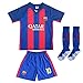 2016/2017 BARCELONA #10 LIONEL MESSI HOME SOCCER JERSEY & SHORTS YOUTH SIZES