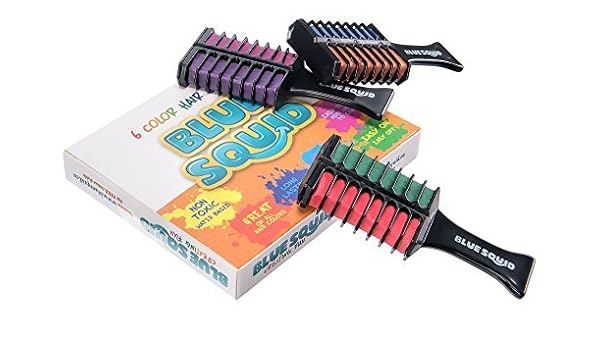 Blue Squid Hair Chalk Comb Temporary Hair Dye Hair Color Brush For
