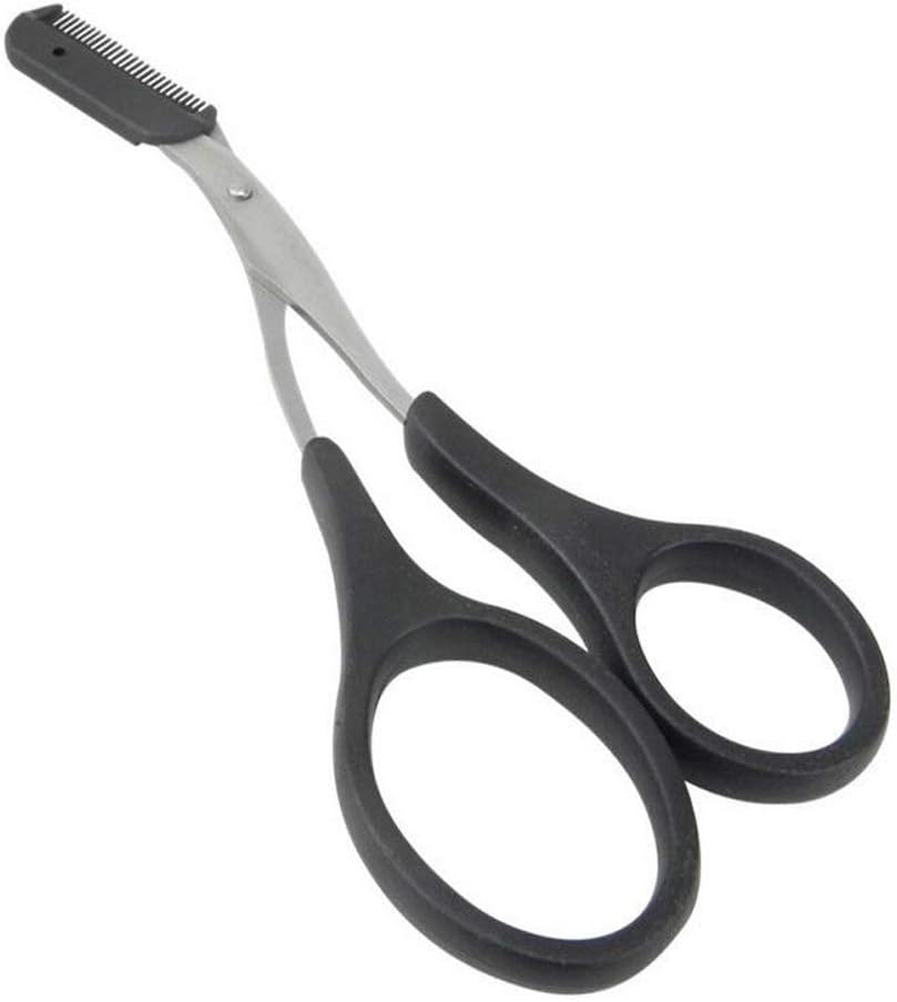 2Pcs 12.5cm/4.9inch Black Stainless Steel Eyebrow Scissor with Brow