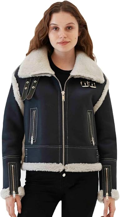 short shearling jacket