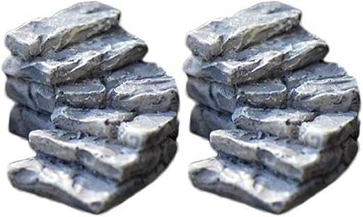 Cratone 2 Stück Miniatur Feengarten Stufenornamente DIY Zubehör Micro