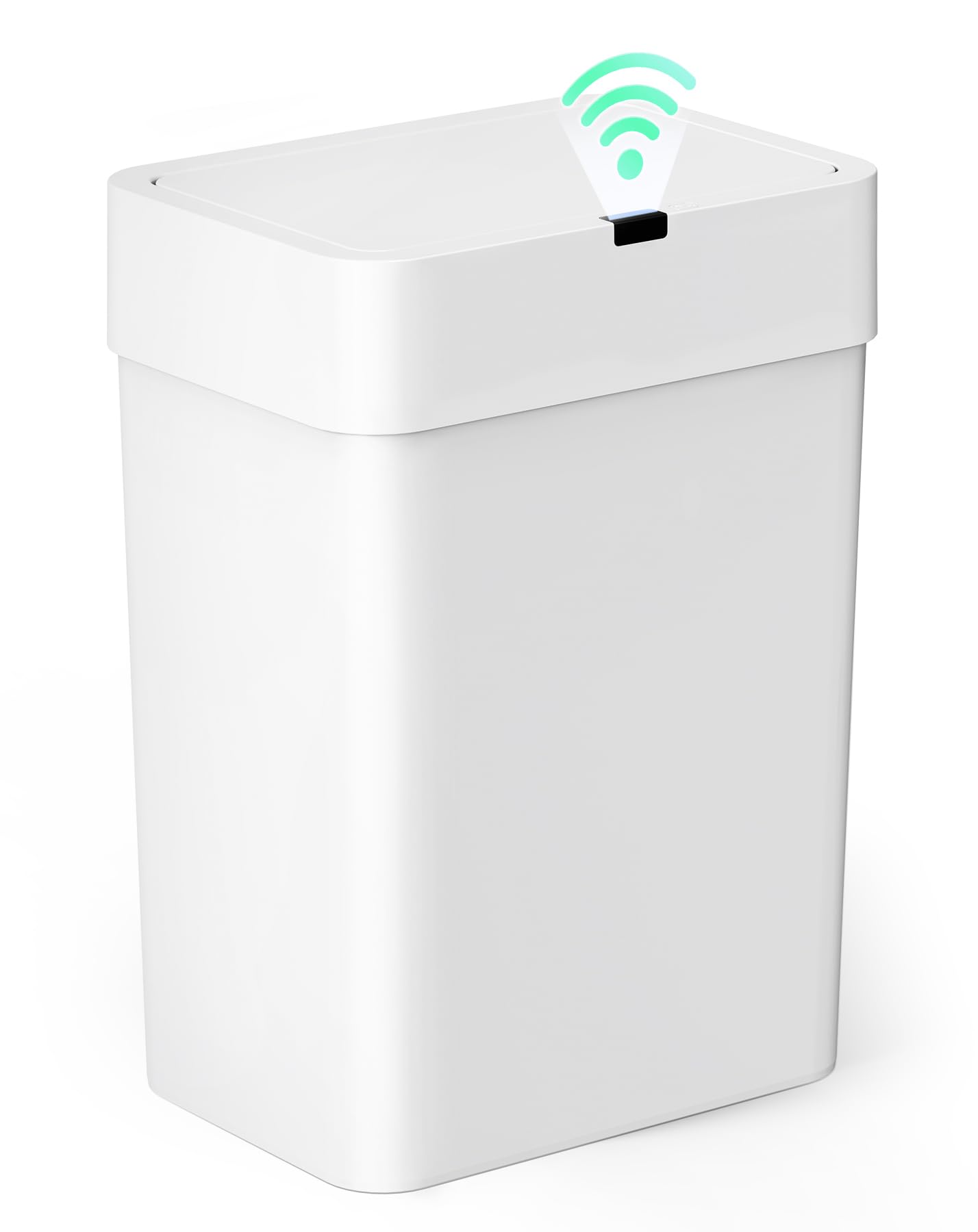 Photo 1 of Cesun Bathroom Trash Can with Lid, 4 Gallon Motion Sensor Garbage Can Automatic Touchless Trash Cans, Slim Plastic Smart Waste Basket for Bedroom, Office, Living Room, White
