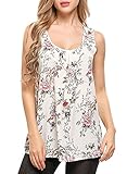 Kancystore Women's Floral Printed Casual Tank Top Tunic Sleeveless Summer Basic Long Flowy Blouse Tops(Plus Size Available)