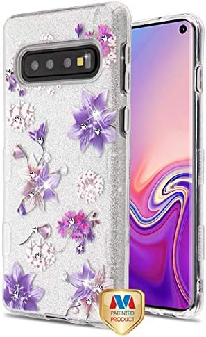 iHeartGlitter - for Samsung Galaxy S10 Purple Stargazers Diamante Full Glitter Cover Phone Case [ONLY S10 Model]