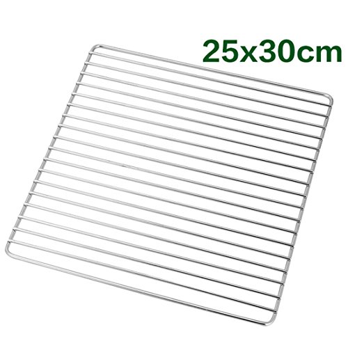 Click Here to See More Images Barbecue Grill Grid, WOLFBUSH BBQ Stainless Steel Grilling Wire Mesh Rectangle Nonstick Kitchen Tool for Picnic