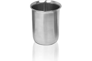 Edu-Labs Stainless Steel Beaker with Rim - Low-Form Beakers for Science - Industrial-Grade Chemistry Lab Equipment, High Heat Tolerance - Scientific Laboratory Supplies for Liquids & Solids - 500ml
