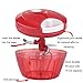 Cambom Manual Food Chopper Vegetable Cutter, Hand String Vegetable Chopper Onions Cutter for Vegetable Fruits Nuts BPA Free Food Safe Material, 550ml Red
