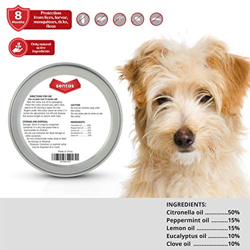 Dog Flea and Tick Collar - Flea and Tick Prevention for Dogs Up to 1 Year Easily Adjustable and Waterproof for Large Small Dogs Flea and Tick Control - Natural Dog Flea Collar for Pet 24.5