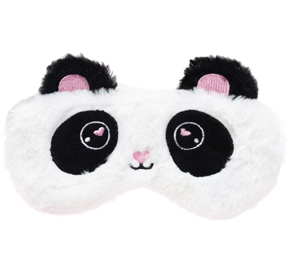Ulife Mall Cute Panda Sleeping Mask Soft Fluffy Plush Blindfold Funny Novelty Sleep Mask Eye Cover Eyeshade for Girls Boys Women Men Kids Night Nap Travel Meditation,Black&White