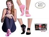 LUCKAYA Yoga Pilates Barre Ballet non-slip grip sticky socks. New Design!