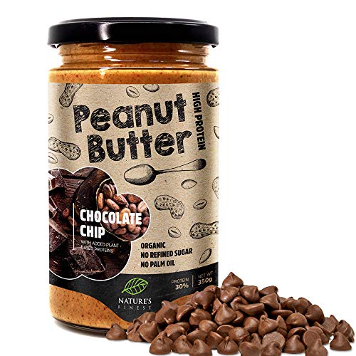 Nature's Finest Leckere 100 %-Bio-Erdnussbutter mit rohem Kakaopulver und dunklen Schokochips | 350 g | Kein zugesetzter… – Bild 7