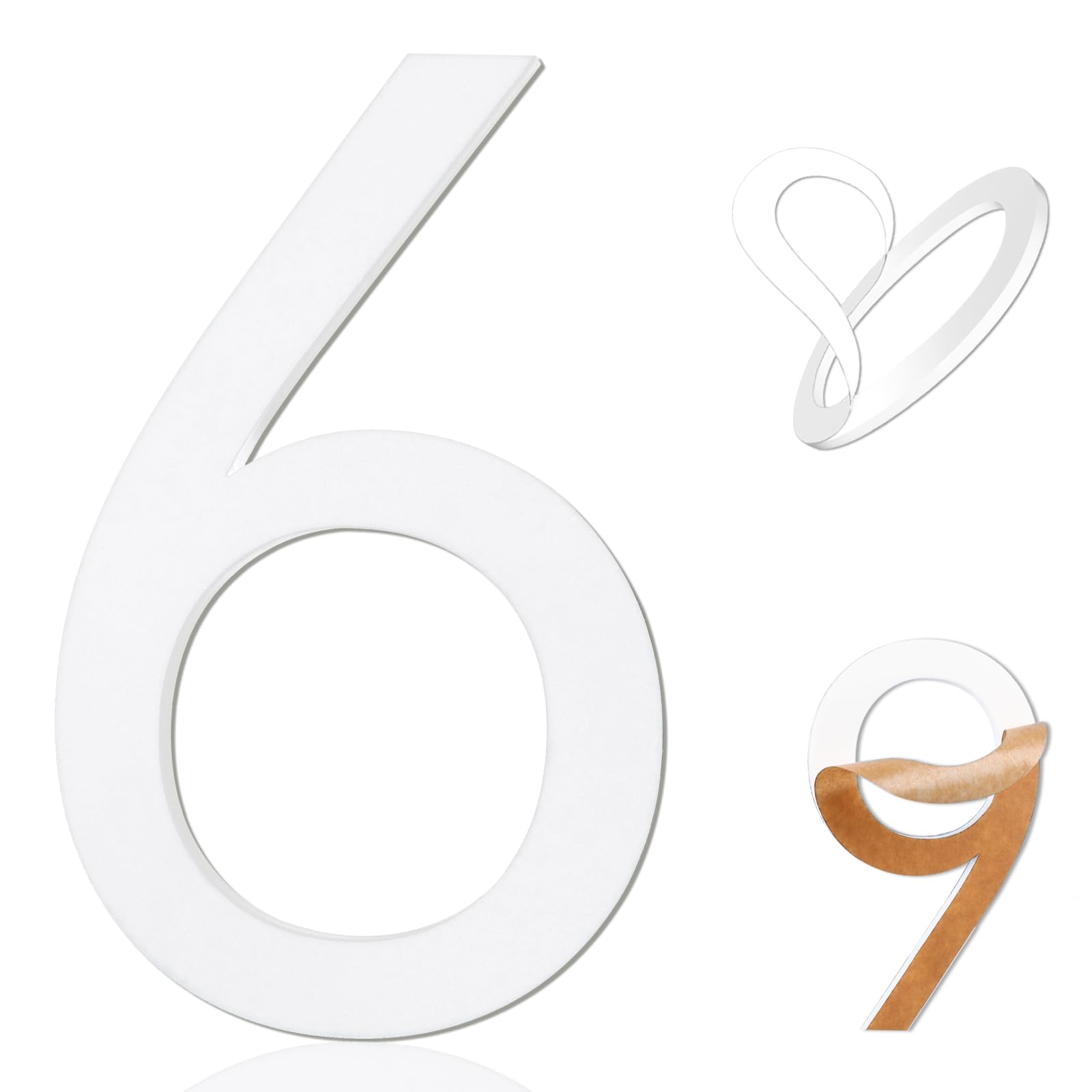 5 Inch Adhesive Numbers, White house Numbers for