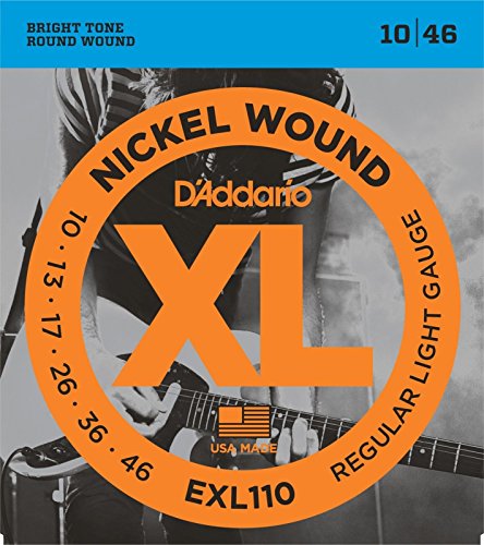 D'Addario Regular Light Nickel Wound Electric Guitar Strings 10-46 2 Pack