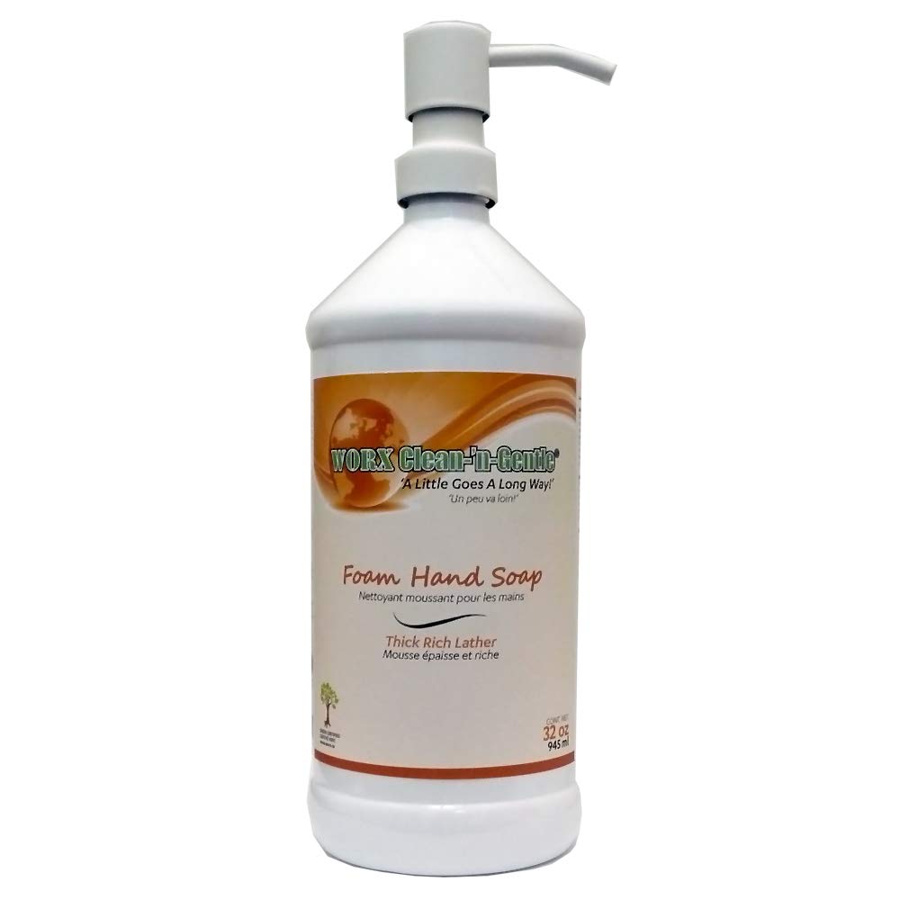 Worx Clean-'n'-Gentle Foam Hand Soap 32 oz. (945 ml) Rich Lather, Silky Smooth, Light Juniper Berry Fragrance: Industrial & Scientific