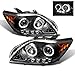 AKKON - For Scion tC Sport Coupe Black Bezel Dual Halo Projector LED Headlights Replacement Left/Passenger Lamps