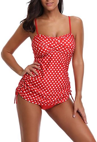 WOOSEN Womens Swimsuit Tankini Stretchy 2 Piece Bathing Suits Bikini Set