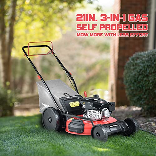 PowerSmart Self Propelled Lawn Mower 22 Inch, 170CC 4Stroke Engine, 3