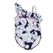 Girls One Piece Swimsuits One Shoulder Ruffle Swimwear Floral Bathing Suit Blue Size 7/7t