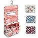Jewelvwatchro Travel Portable Organizer Cosmetic Bag, Portable Hanging Toiletry Bag for Women or Men for Vacation (Pink Smile)