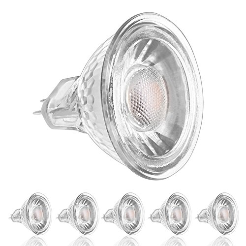 LEDERA MR16 GU5.3 LED Bulbs, 5W(50W Halogen Equivalent), 3000K Warm White, DC/AC12V, 6-Pack
