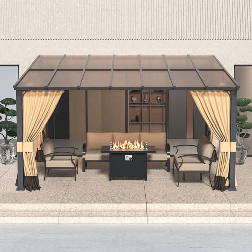 RTDTD 10' x 14' Lean-to Hardtop Gazebo Review: Wall-Mounted Pavilion with Curtains image 30