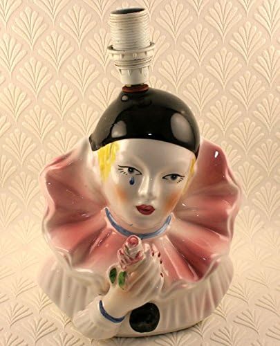 Lampe Vintage Arlequin Pierrot En Porcelaine Peint A La Main Avec Rose Base 8 En Haut Amazon Fr Cuisine Maison