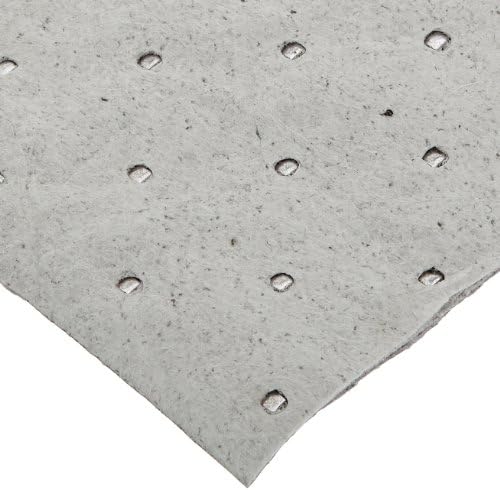 Brady SPC MRO100-2 15"x 19" Premium Heavy Weight Multi-Purpose (Chemical/Oil/Water) Absorbent Pads with Strong, Low Linting Fine Fiber Cover - 50 ct