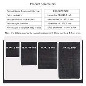 Modaka Doppi Strati Gatto Lettiera Zerbino Trapper Impermeabile Facile da Pulire Lettiera Zerbino-Doppio Strato di Pad…