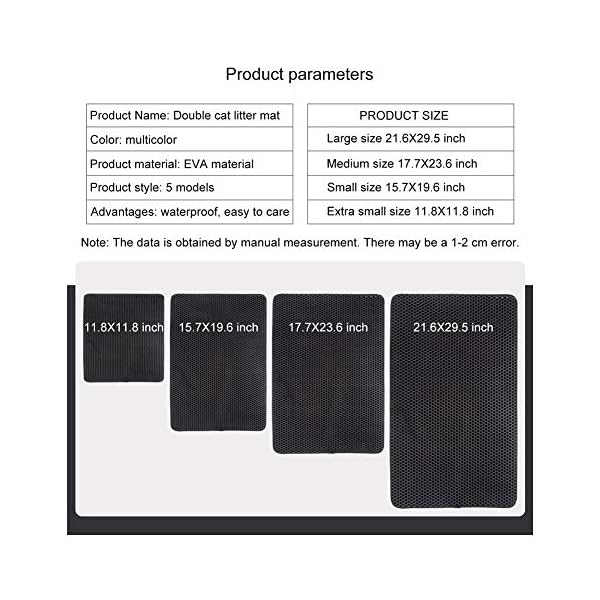 Modaka Doppi Strati Gatto Lettiera Zerbino Trapper Impermeabile Facile da Pulire Lettiera Zerbino-Doppio Strato di Pad…