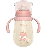 POTATO Baby Bottles PPSU Baby Feeding Bottle 10 oz Anti-Colic Bottles with Silicone Nipples Breastfeeding Bottles for Babies & Toddlers - Pink