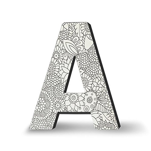 ColorJoy DCI Alphabet Letter, Block Letter A, Wall Letters, Adult Coloring Products, 4