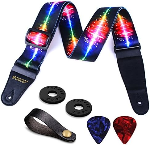 Guitar Strap Electric Guitar Straps & Bass Strap Adjustable Soft Polyester Cotton With Jacquard Pattern Guitar Strap Accessories (Guitar Strap -Note)