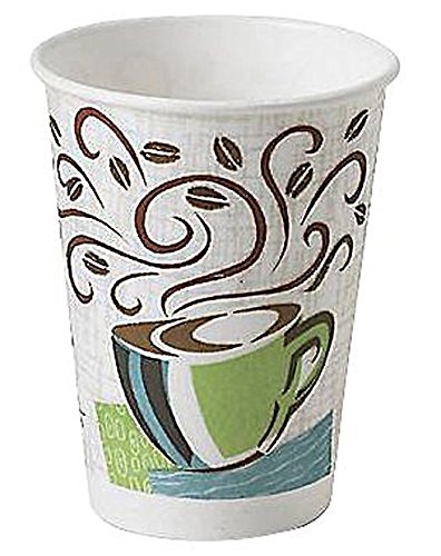 Dixie Perfectouch Disposable Hot Cups, 12 OZ Cups (100 Count) + 100 Black Lids