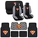 BDK Superman Seat Cover, Carpet Floor Mat and Sun Shade - Warner Brothers 14 Piece Full Interior Protection Auto Accessories