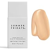 Summer Fridays Sheer Skin Tint - Skin Tint with Hyaluronic Acid - Helps Diminish Uneven Skin Tone - Sheer to Light Coverage - Shade 1 - Fair with Neutral Peach Undertones (1 Fl Oz)