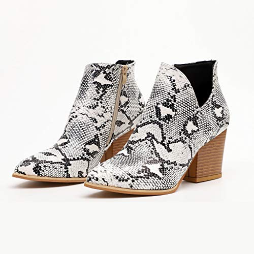 51Rck1V67%2BL Botines Piel Mujer Otoño, Botines Patrón de Serpiente Botas Bajos Patrón de Leopardo Zapatos Tacon Ancho Puntiagudos… Botines Piel Mujer Otoño, Botines Patrón de Serpiente Botas Bajos Patrón de Leopardo Zapatos Tacon Ancho Puntiagudos… - Imagen 4