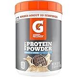 Gatorade Whey Protein Powder, Cookies &amp; Crème, 20.0 Ounce (20 servings per canister, 20 grams of protein per serving)