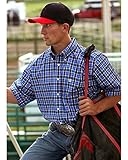 Cinch Men's Royal Blue And Plaid Short Sleeve Shirt - Mtw1111181roy