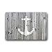 Goodbath Anchor Bath Mat Rugs, Vintage Wooden Board Background Nautical Anchor Non-Slip Bathroom Rugs Kitchen Floor Mat Carpet, 16 x 24 Inch, Grey White