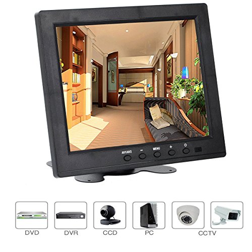 ATian 8-inch TFT LCD 1024x768 High Resolution Color Screen Video Monitor CCTV Monitor Security Monitor with Remote Control & VGA/BNC/AV/HDMI Input for PC & Cameras & Home Security, etc.