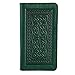 Oberon Design Celtic Braid Embossed Genuine Leather Checkbook Cover, 3.5x6.5 Inches, Green, Made in the USA