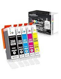 GPC - Cartucho de tinta de repuesto compatible con Canon PGI-280XXL CLI-281XXL PGI 280 CLI 281, compatible con PIXMA TS9120 TR8520 TS8120 TS6120 TR7520 TS6220 TS8220 (1 PGBK, 1 negro, 1 cian, 1 magenta, 1 amarillo)