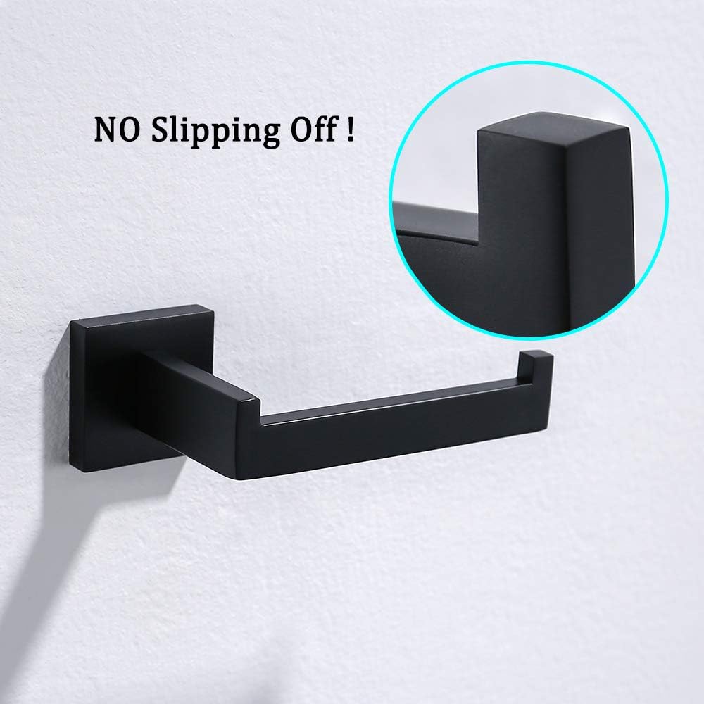 TURS Matte Black Toilet Roll Holder Wall Mounted Premium 304 Stainless Steel Toilet Paper Holder for Bathroom Rustproof,Bathroom Hardware Accessories(Toilet Paper Holder) - Image 5